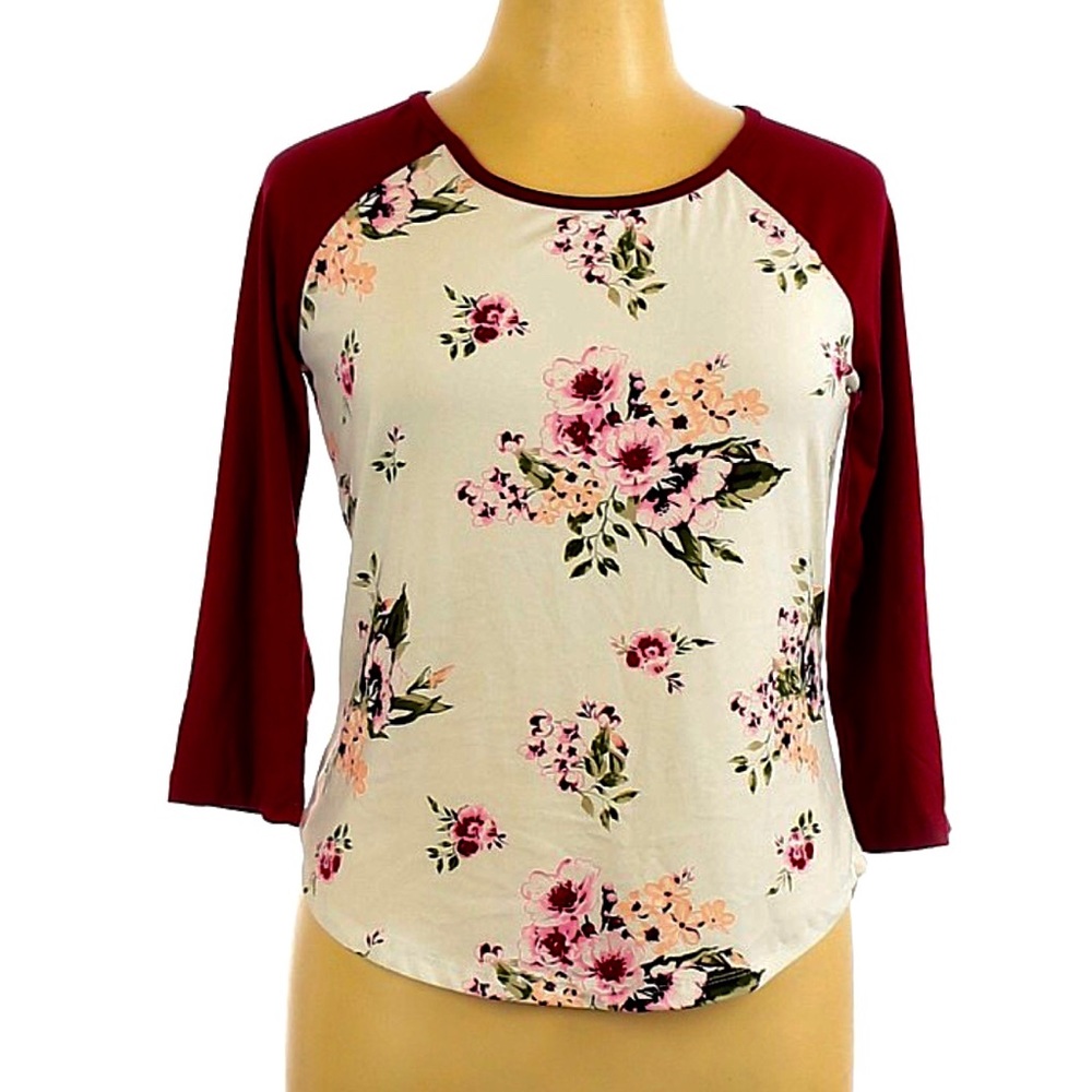 rue21 Floral Baseball Tee